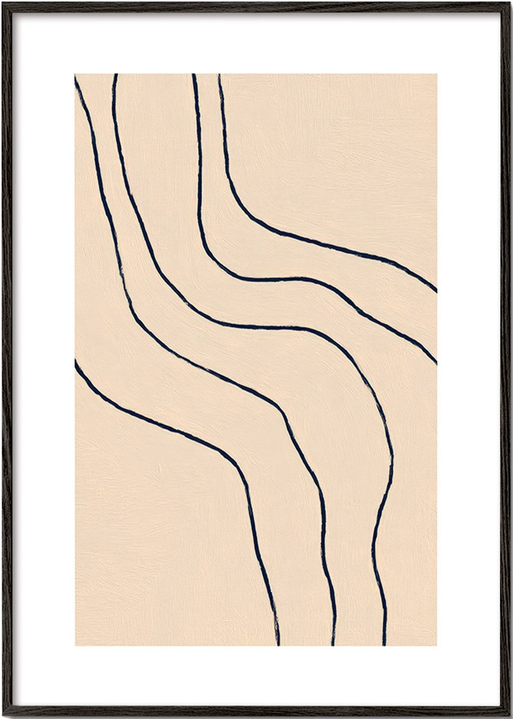 Minimalist art with organic lines in beige