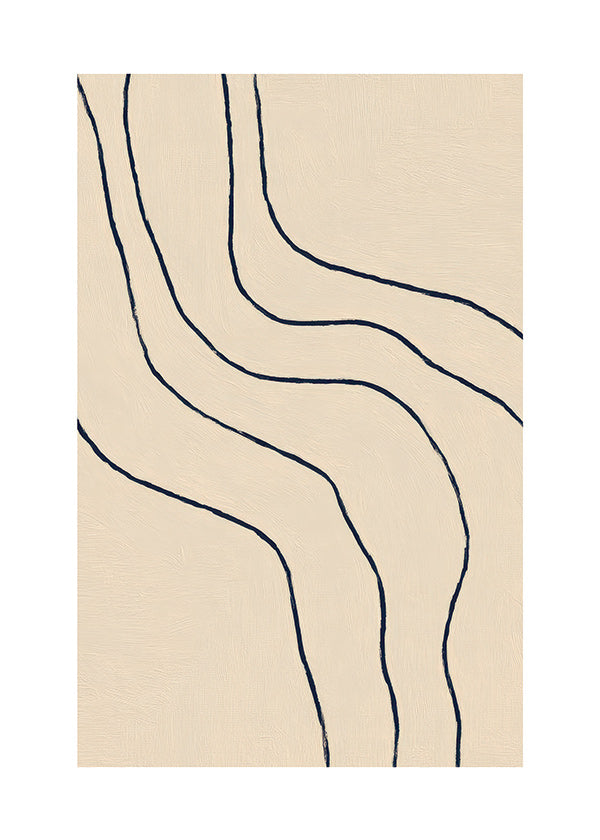 Minimalist art with organic lines in beige