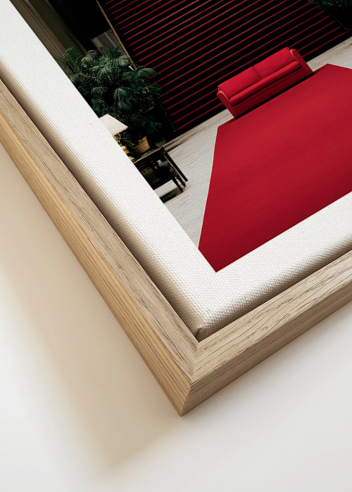 Fotografía de escalera con alfombra roja – Canvas detail
