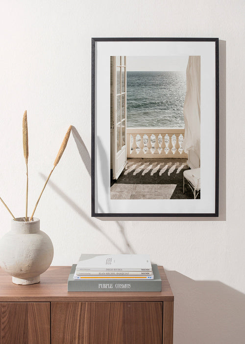 Cuadro de paisaje: balcón al mar con luz – Product1