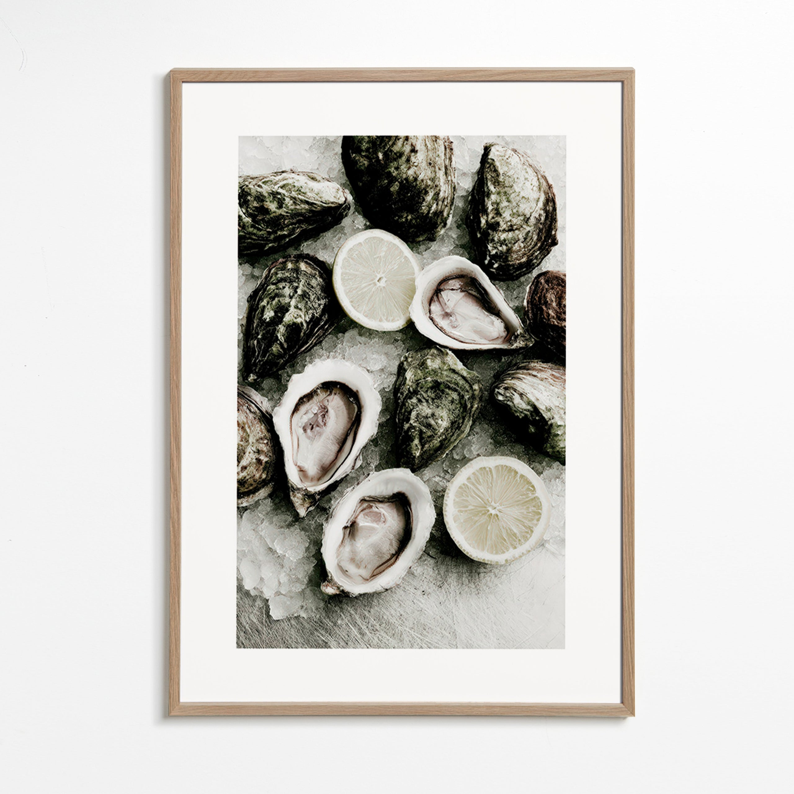Kitchen art: oysters and lemon close-up