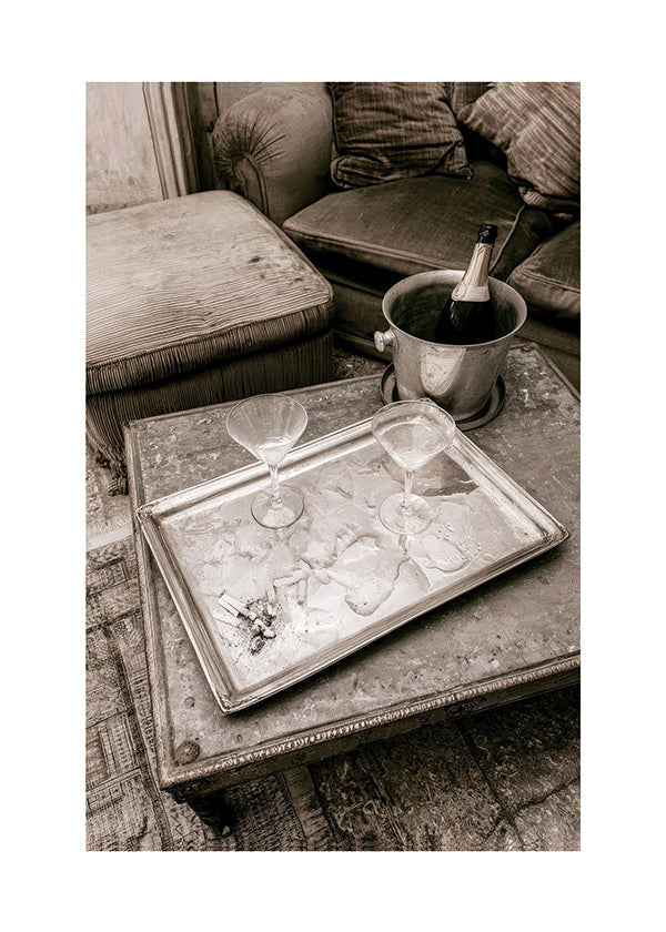 Kitchen art with champagne tray