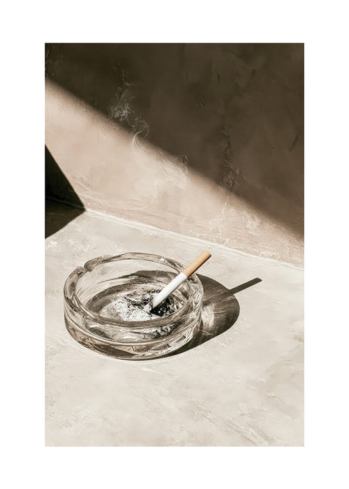 Kitchen photograph with glass ashtray