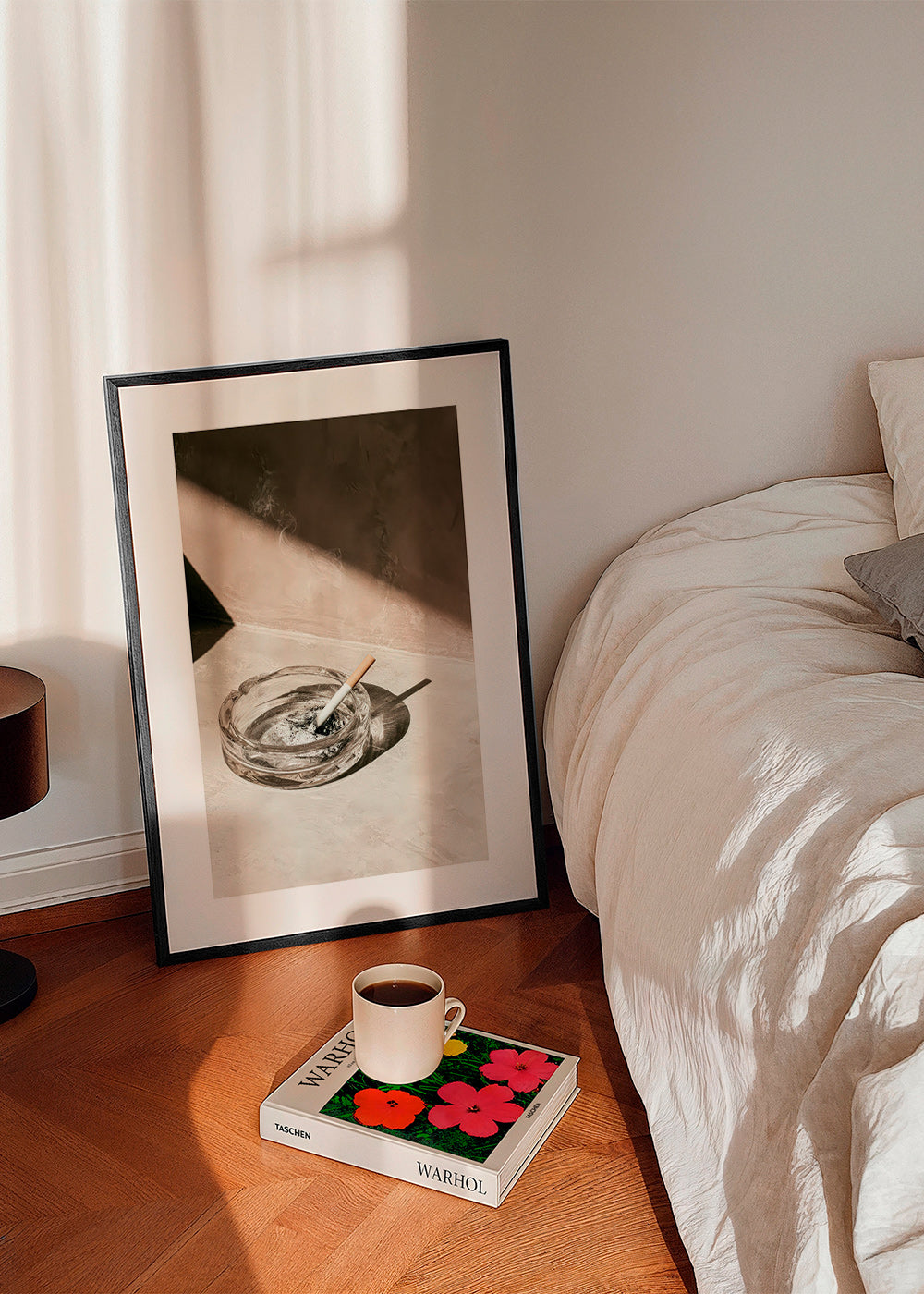 Kitchen photograph with glass ashtray