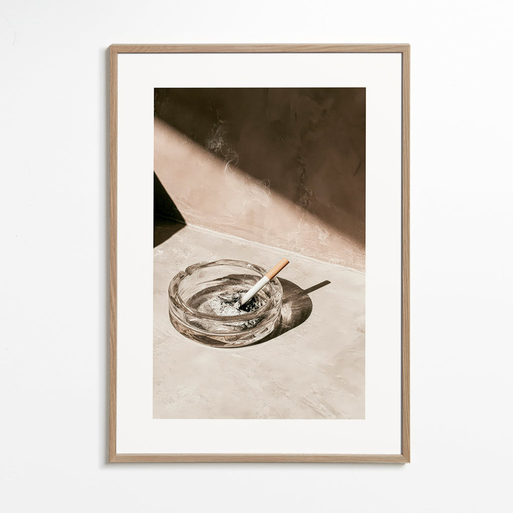 Kitchen photograph with glass ashtray