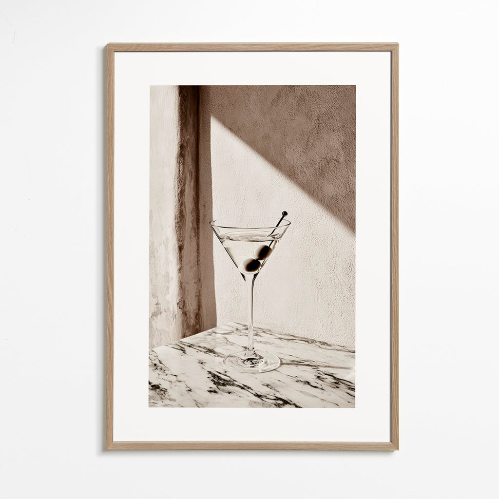 Kitchen art Martini in a glass on marble