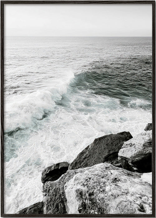 Landscape art: cliff and breaking wave