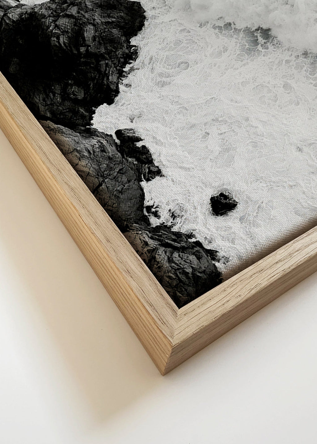 Cuadro de paisaje: rocas atlánticas en blanco y negro – Canvas detail