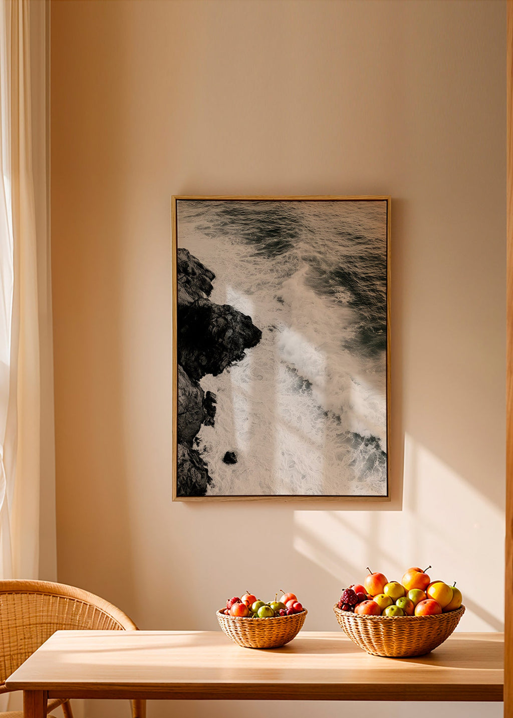 Cuadro de paisaje: rocas atlánticas en blanco y negro – Canvas2