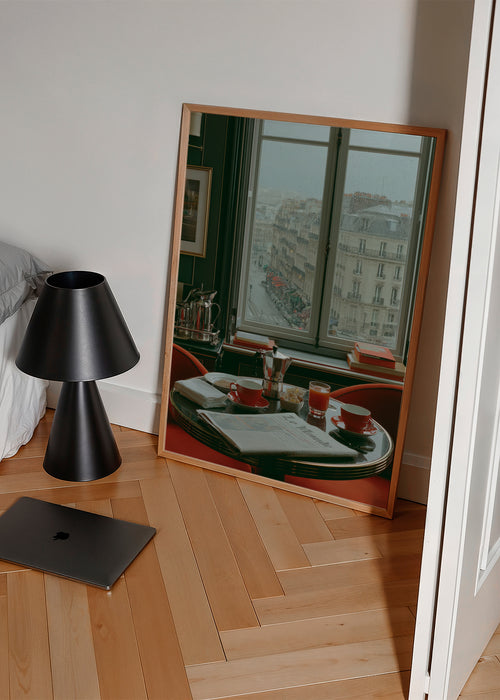 Paris Breakfast - Framed poster in an interior