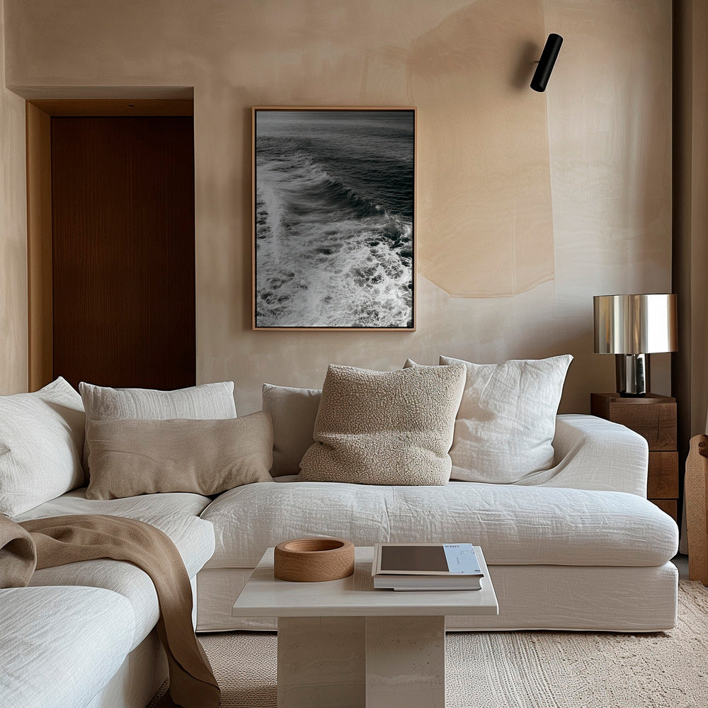 Fotografía de olas en blanco y negro – Canvas2