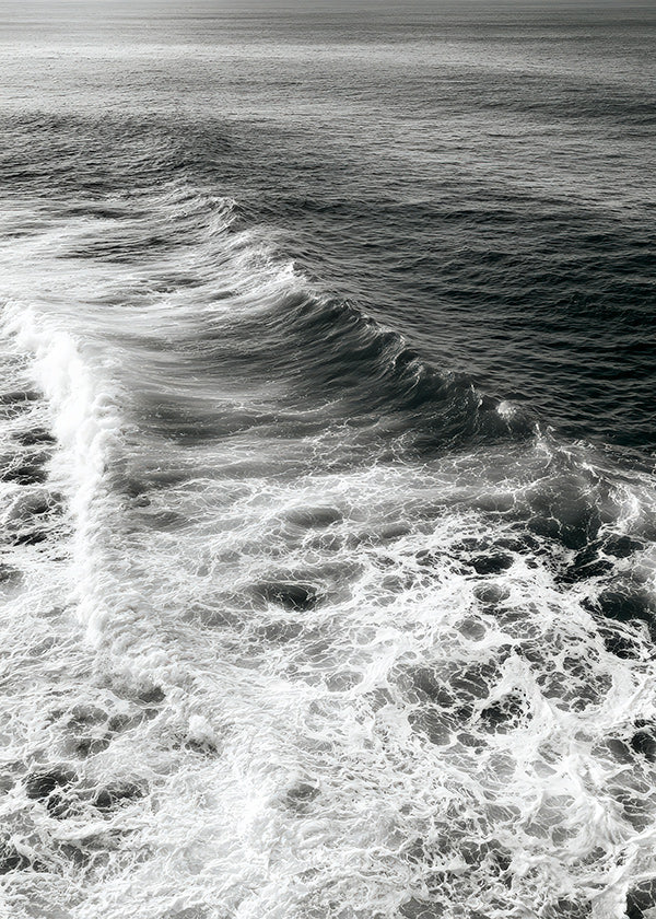 Fotografía de olas en blanco y negro