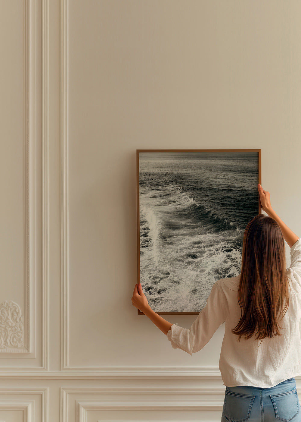 Fotografía de olas en blanco y negro – Product1