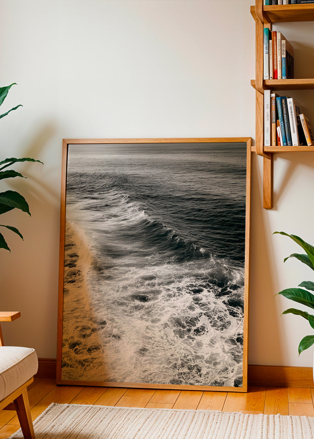 Fotografía de olas en blanco y negro – Product2