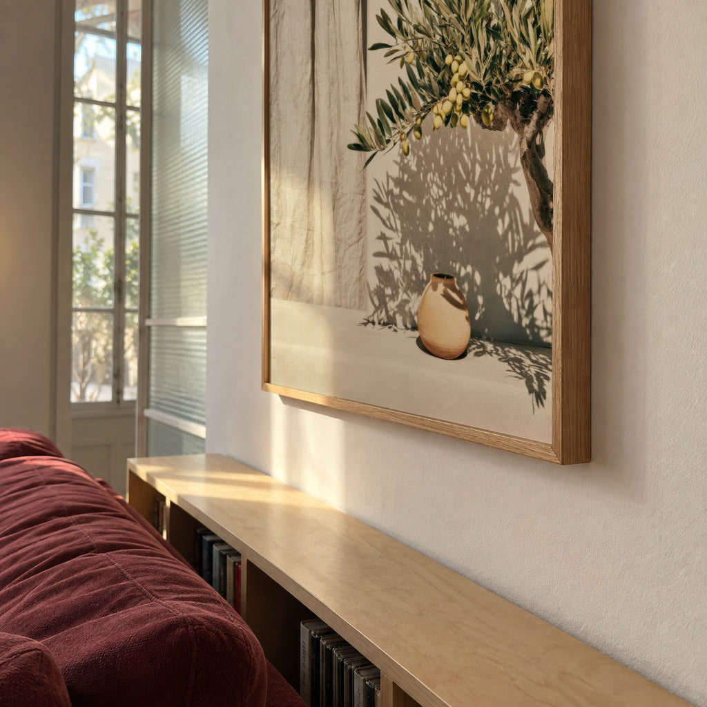Mediterranean Light - Framed poster in an interior