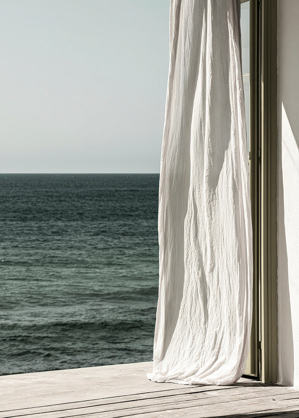 Landscape art: curtain by the sea