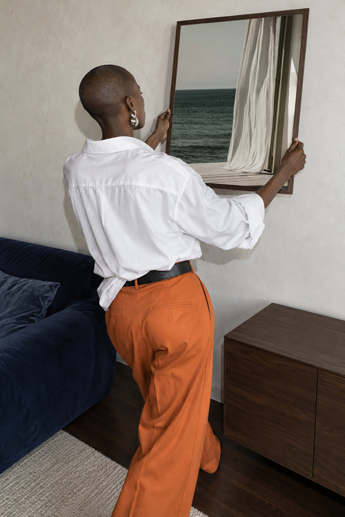 Quiet Curtains - Framed poster in an interior