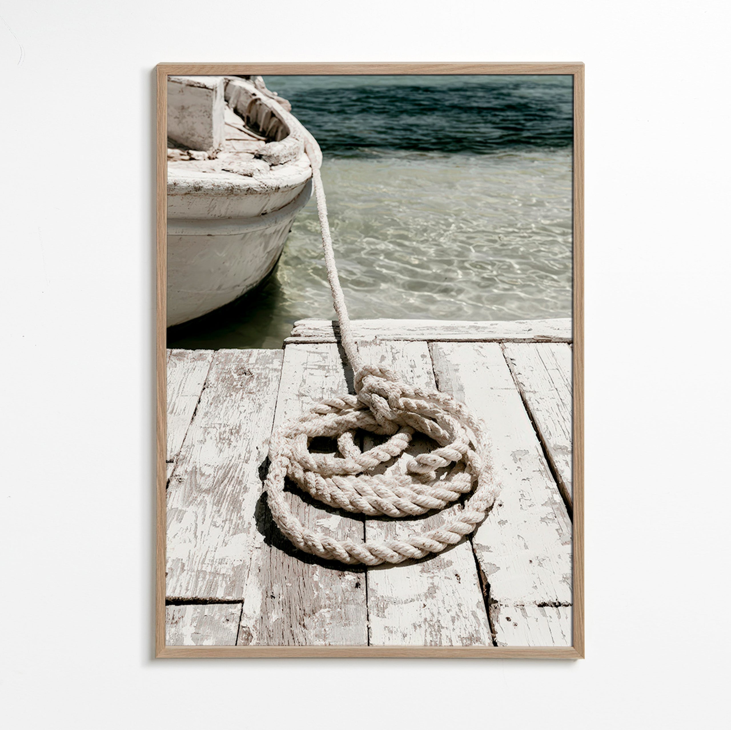 Fotografía de muelle con cabo en primer plano – Oak Frame