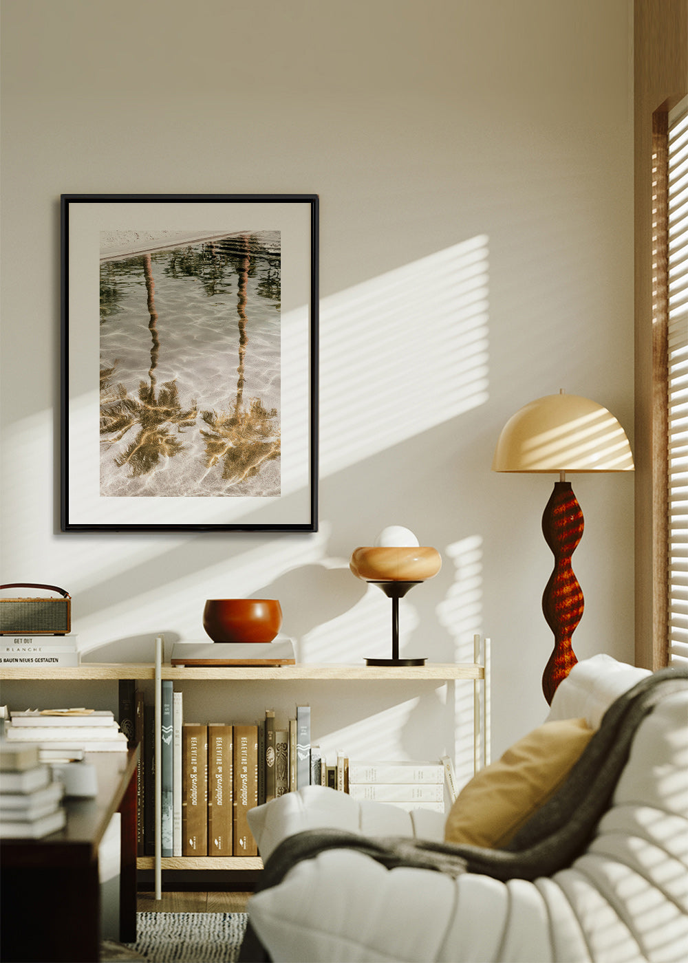 Cuadro de paisaje con palmeras reflejadas – Canvas1