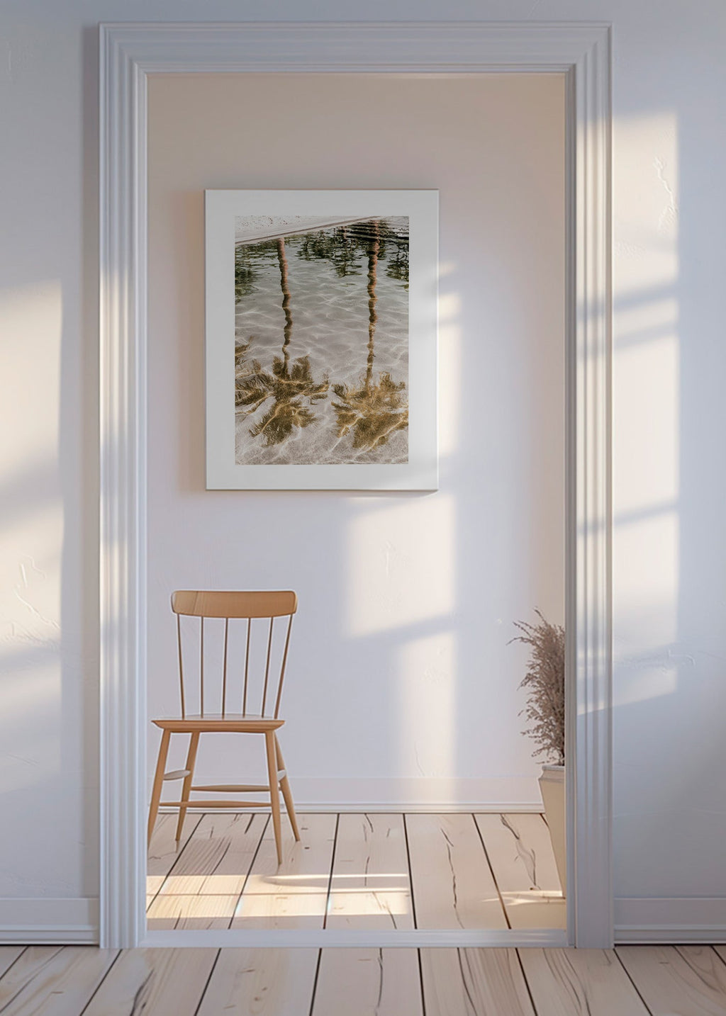 Cuadro de paisaje con palmeras reflejadas – Canvas