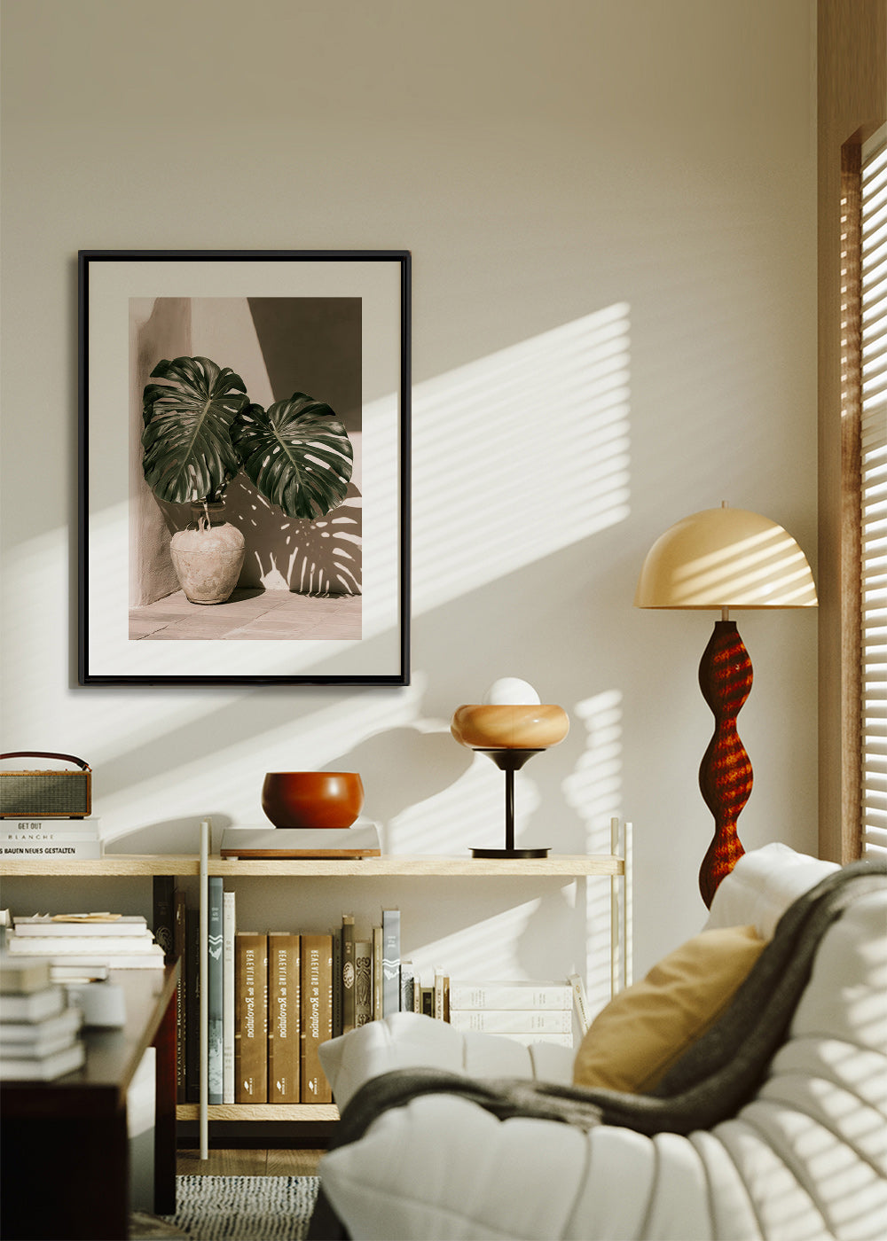 Lámina botánica Monstera en maceta – Canvas2
