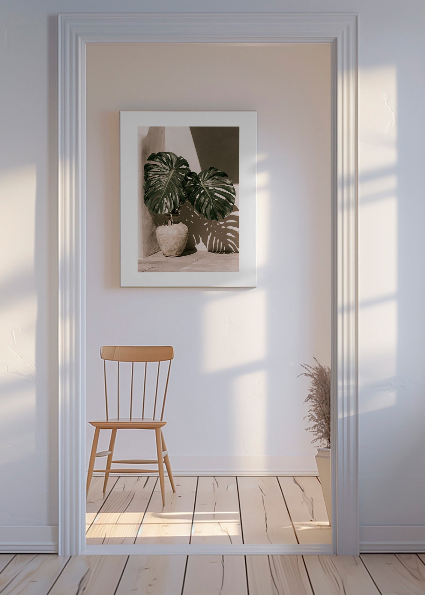 Lámina botánica Monstera en maceta – Canvas