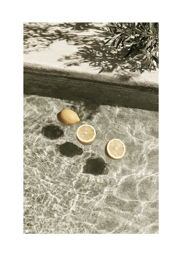Kitchen art with floating lemons