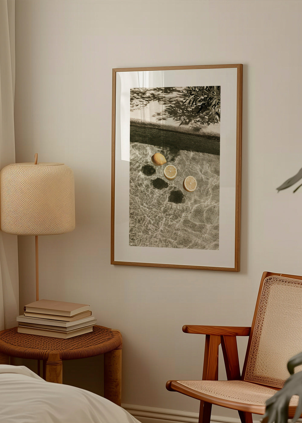 Kitchen art with floating lemons