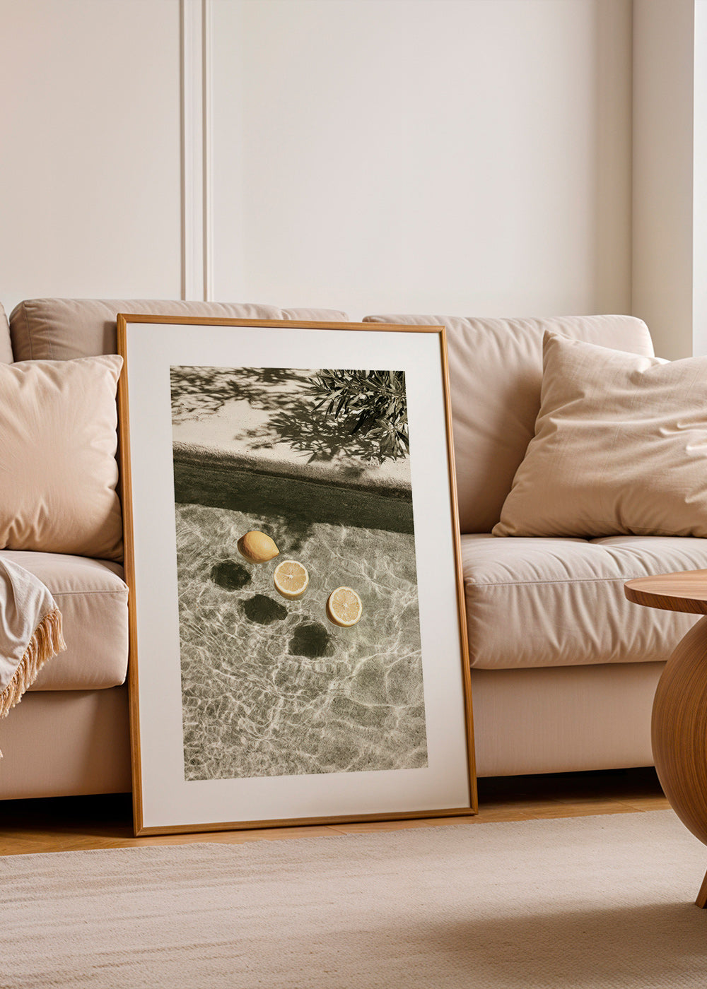 Kitchen art with floating lemons