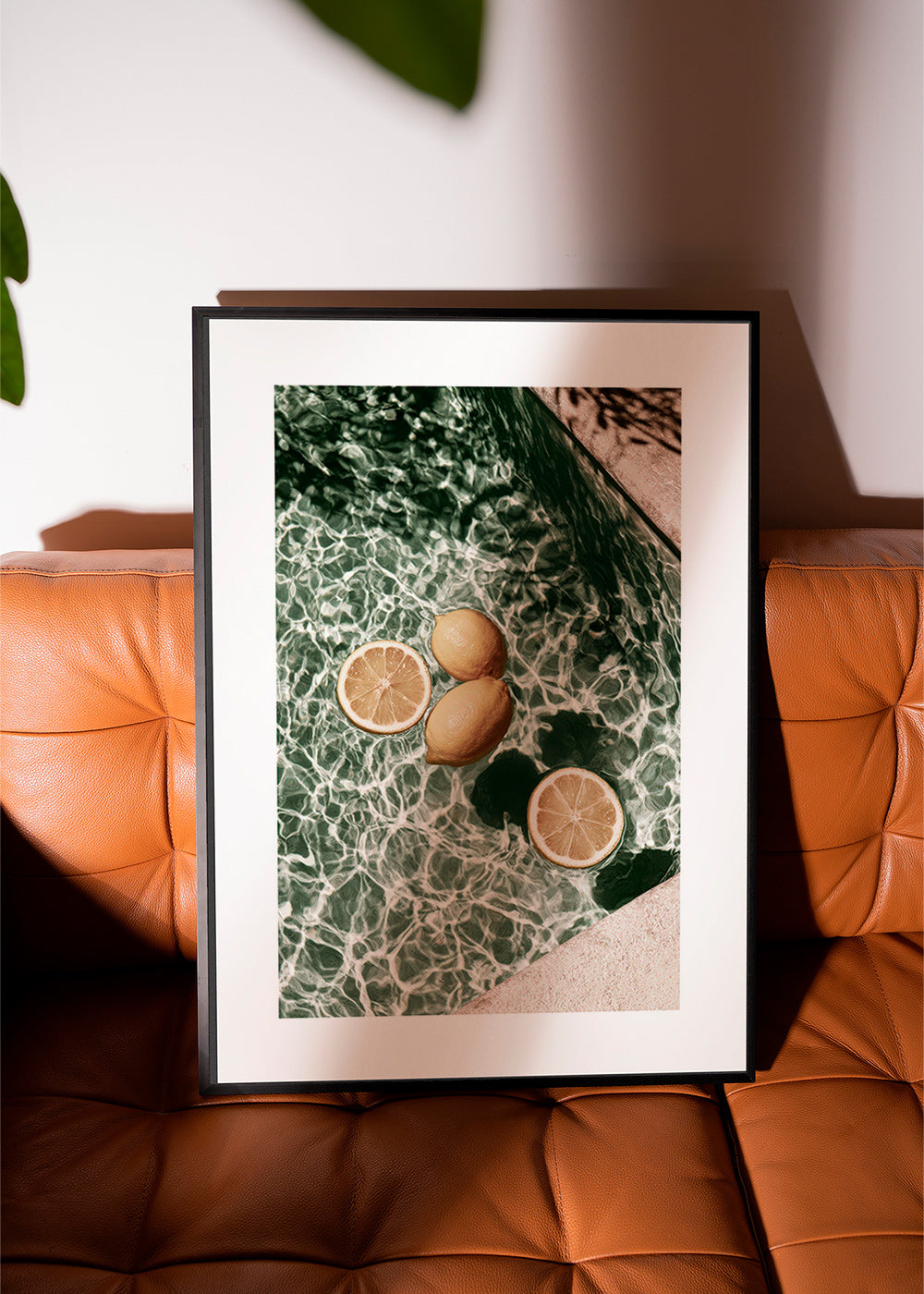 Kitchen art Lemons on pool water