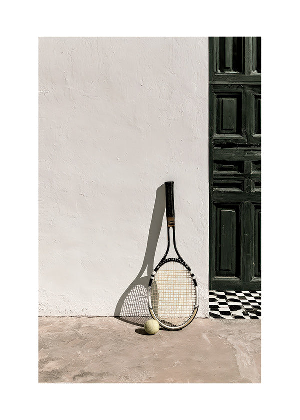 Sports art: tennis racket still life