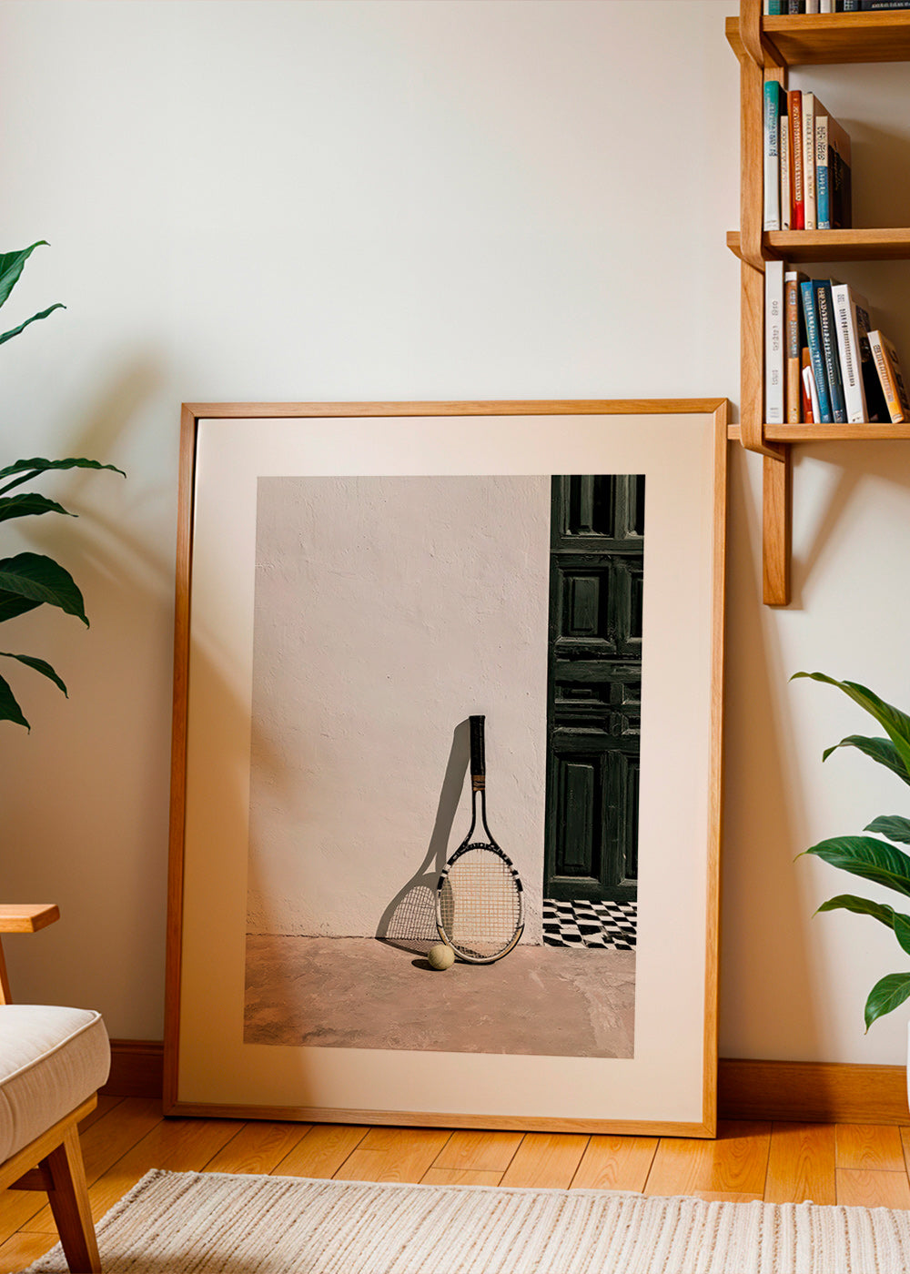 Sports art: tennis racket still life