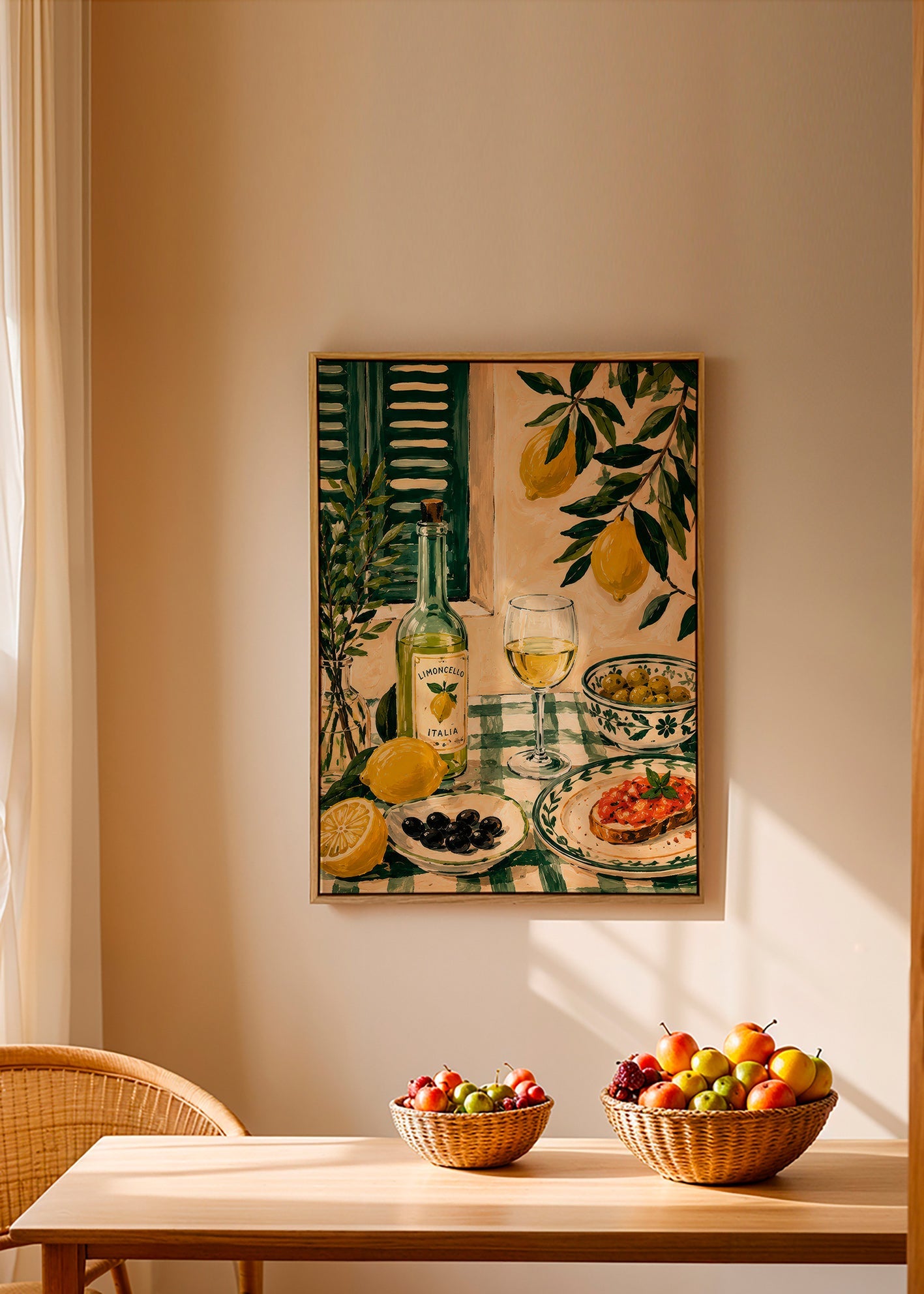 Kitchen art: lemon still life with limoncello