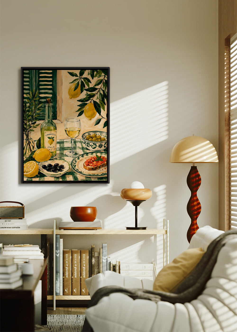 Kitchen art: lemon still life with limoncello
