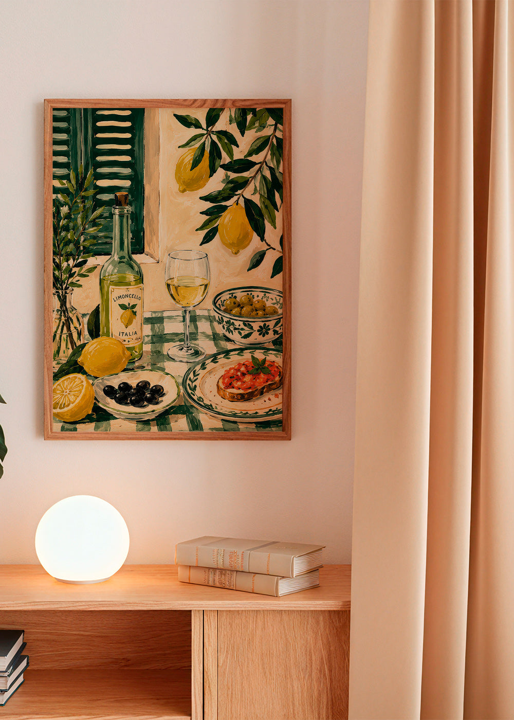 Kitchen art: lemon still life with limoncello