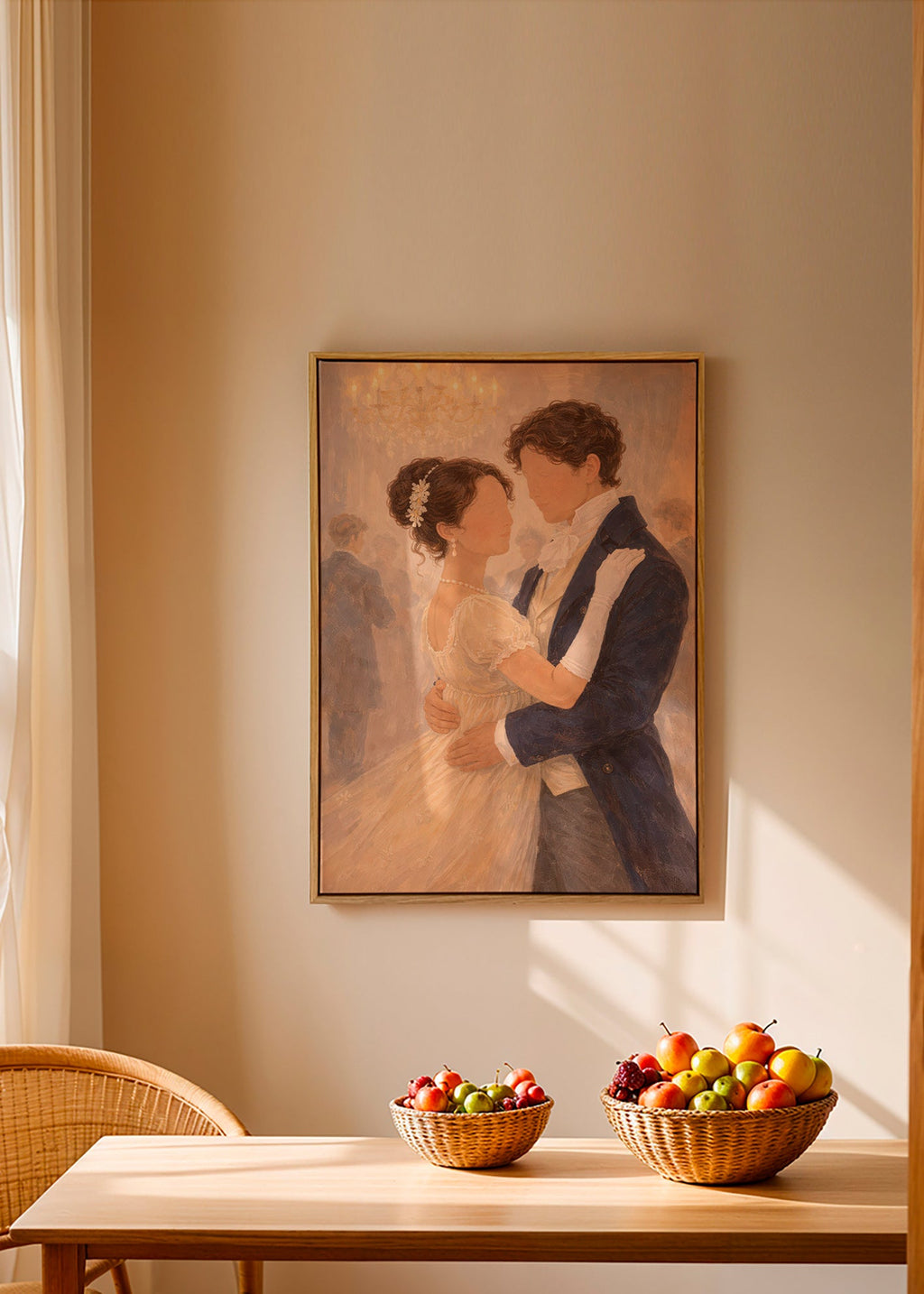 Ilustración de baile romántico en salón antiguo – Canvas2
