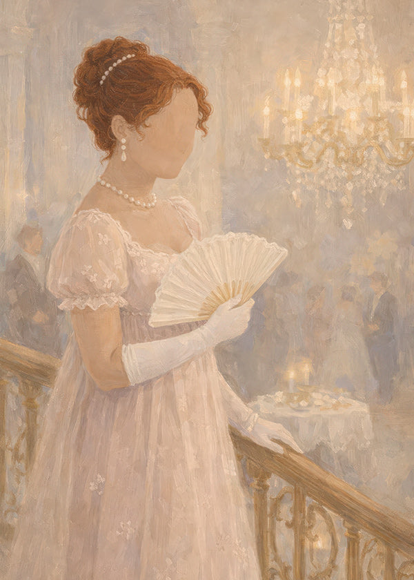 Lady portrait in ballroom illustration